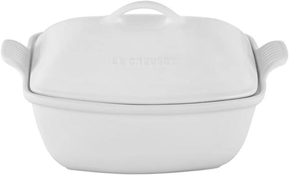 Le Creuset 4 1/2 Qt. Heritage Deep Covered Rectangular Baker - White 1 Le Creuset 4 1/2 Qt. Heritage Deep Covered Rectangular Baker - White