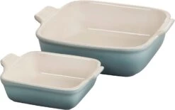 Le Creuset Set Of 2 Heritage Square Dishes - Sea Salt