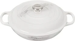 Le Creuset 3 1/2 Qt. Signature Braiser W/Stainless Steel Knob - Marble- Personalized Engraving Available