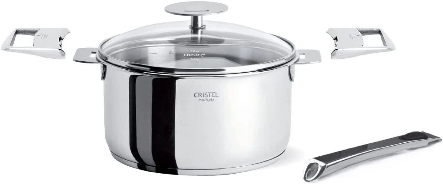 Cristel Casteline Removable Handle - 1 Qt. Saucepan Set 1 Cristel Casteline Removable Handle - 1 Qt. Saucepan Set