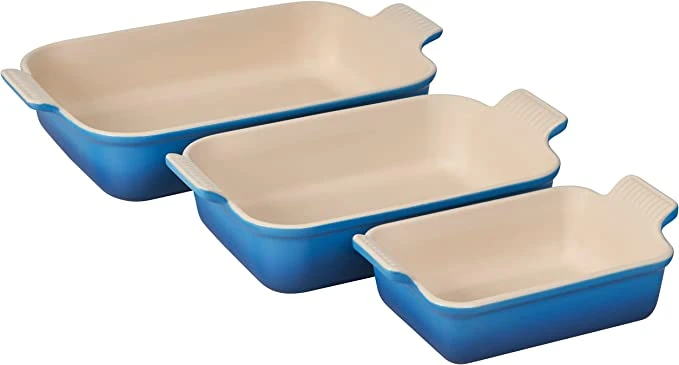 Le Creuset Set Of 3 Heritage Rectangular Dishes - Marseille 1 Le Creuset Set Of 3 Heritage Rectangular Dishes - Marseille