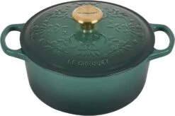 Le Creuset 4 1/2 Qt. Signature Dutch Oven - Embossed Tree W/Gold Knob - Artichaut