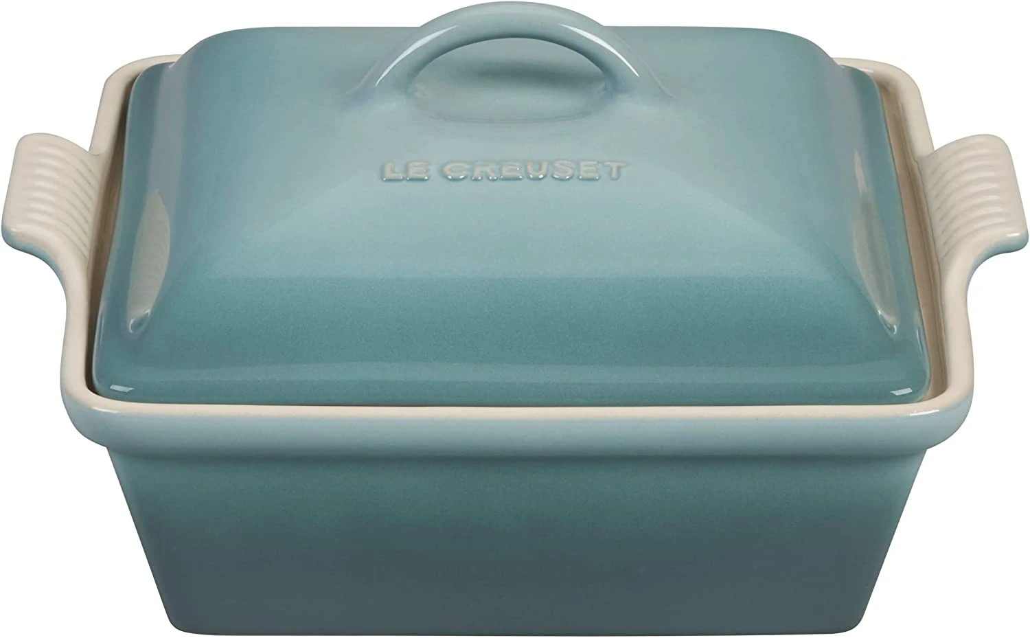 Le Creuset 2 1/2 Qt. (9") Heritage Covered Square Casserole - Sea Salt 1 Le Creuset 2 1/2 Qt. (9") Heritage Covered Square Casserole - Sea Salt