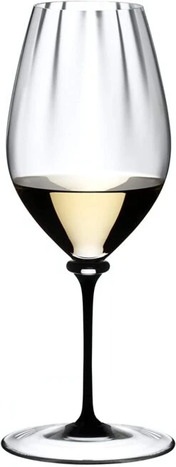 Riedel Fatto A Mano Performance Riesling Wine Glass, 21 Ounce, Black Stem