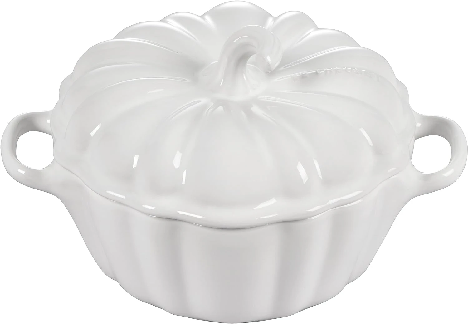Le Creuset 12 Oz. Stoneware Pumpkin Round Cocotte - White 1 Le Creuset 12 Oz. Stoneware Pumpkin Round Cocotte - White