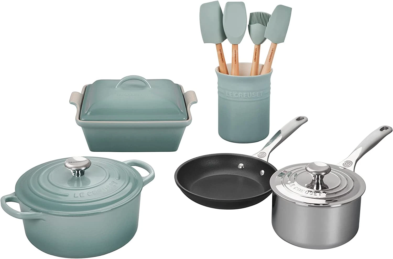 Le Creuset 12-Piece Mixed Material Set - Sea Salt 1 Le Creuset 12-Piece Mixed Material Set - Sea Salt