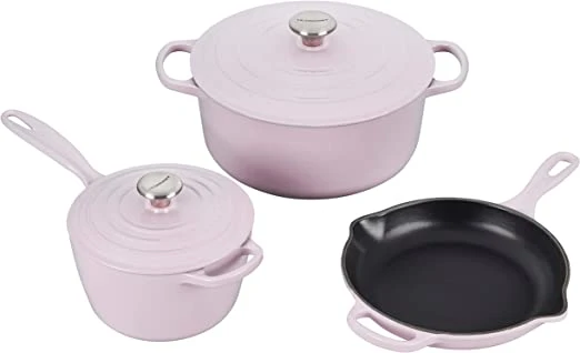Le Creuset 5-Piece Signature Set W/Stainless Steel Knob - Shallot (5.5 Qt. RDO, 1.75 Qt. Saucepan, 9" Skillet) 1 Le Creuset 5-Piece Signature Set W/Stainless Steel Knob - Shallot (5.5 Qt. RDO, 1.75 Qt. Saucepan, 9" Skillet)