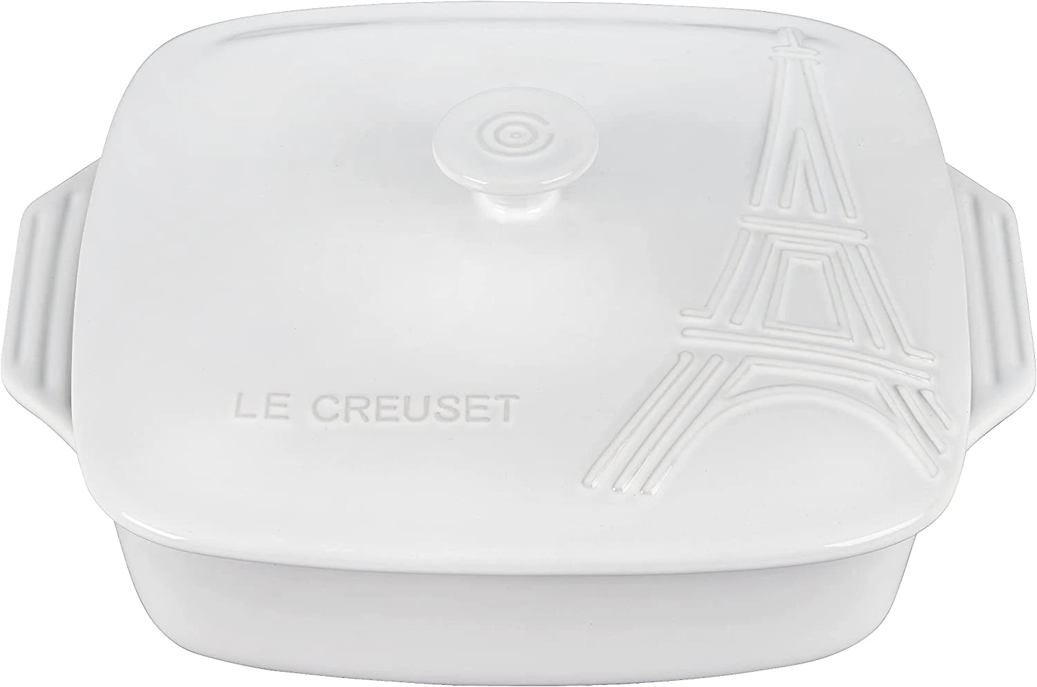 Le Creuset 2 3/4 Qt. Covered Square Casserole Eiffel Tower - White 1 Le Creuset 2 3/4 Qt. Covered Square Casserole Eiffel Tower - White