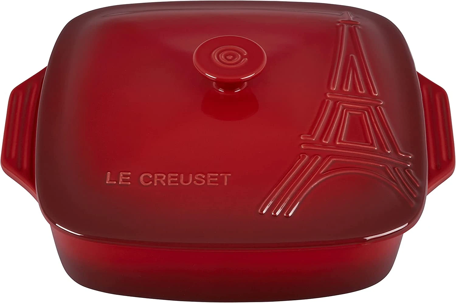 Le Creuset 2 3/4 Qt. Covered Square Casserole Eiffel Tower - Cerise 1 Le Creuset 2 3/4 Qt. Covered Square Casserole Eiffel Tower - Cerise