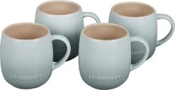 Le Creuset Set Of 4 - 13 Oz. Hertitage Mugs - Sea Salt