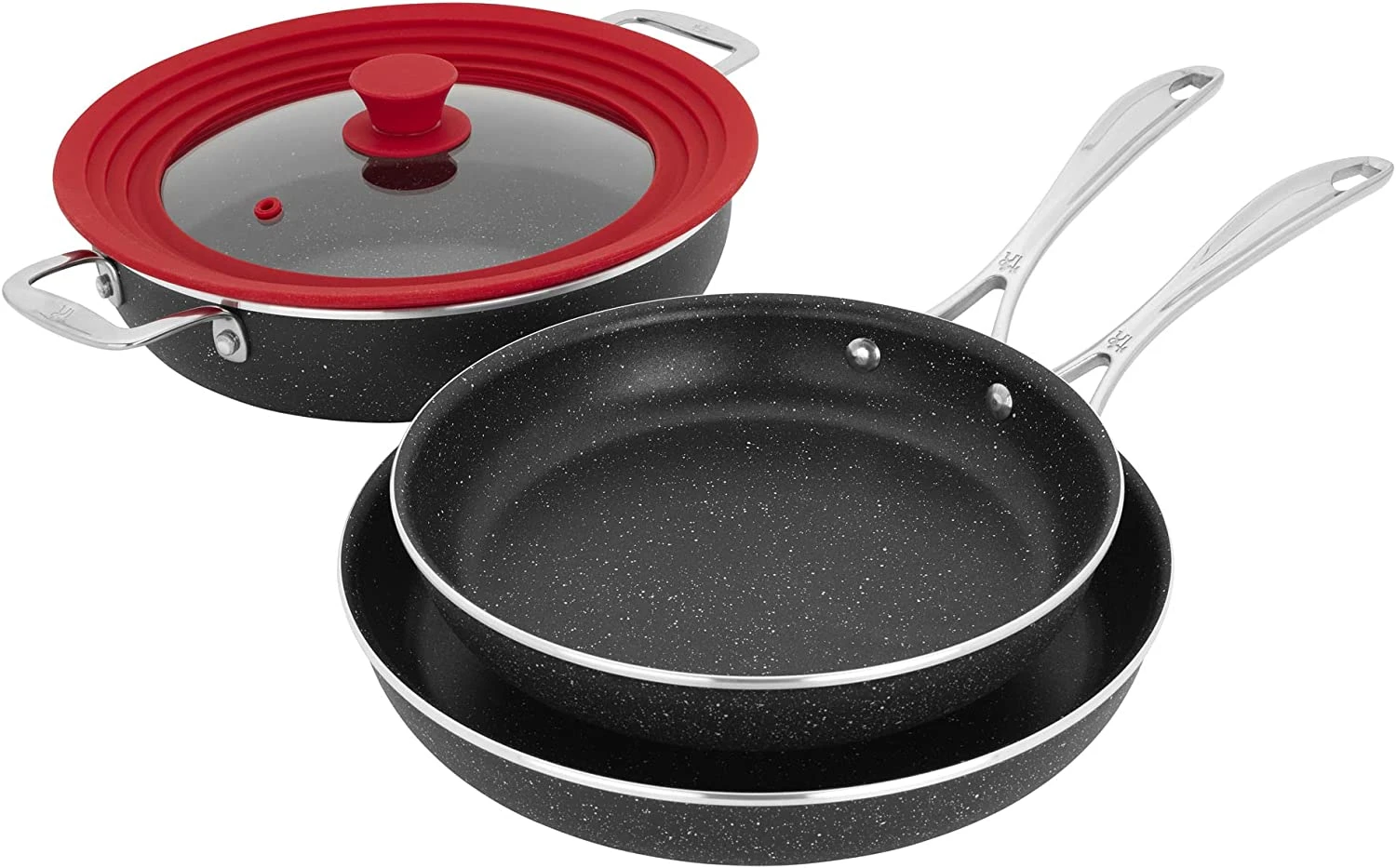 Henckels Capri Notte 4 Pc. Aluminum Nonstick Cookware Set Plus Universal Lid 1 Henckels Capri Notte 4 Pc. Aluminum Nonstick Cookware Set Plus Universal Lid