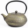 Frieling Cast Iron Teapot Tebie Stripe With Stainless Steel Strainer 34 Fl. Oz - Grey/Gold