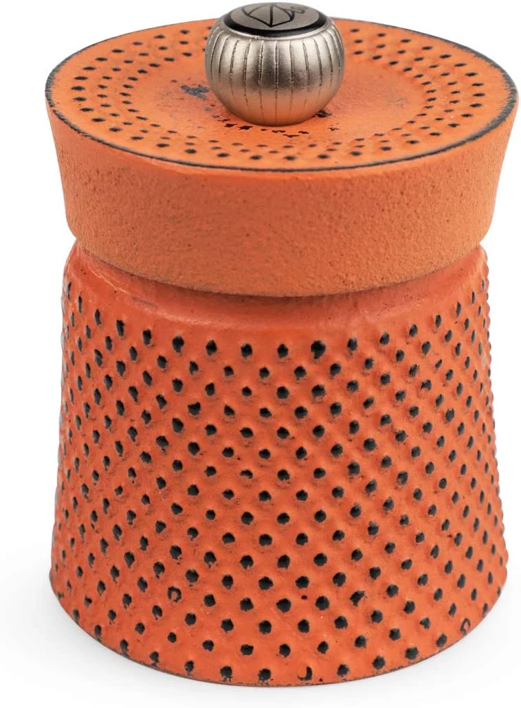 Peugeot BALI FONTE Cast Iron Pepper Mill, 8cm/3 In, Orange 1 Peugeot BALI FONTE Cast Iron Pepper Mill, 8cm/3 In, Orange