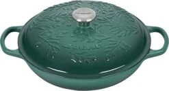 Le Creuset 3 1/2 Qt. Signature Enameled Cast Iron Braiser W/Olive Branch Embossed Lid - Artichaut- Personalized Engraving Available