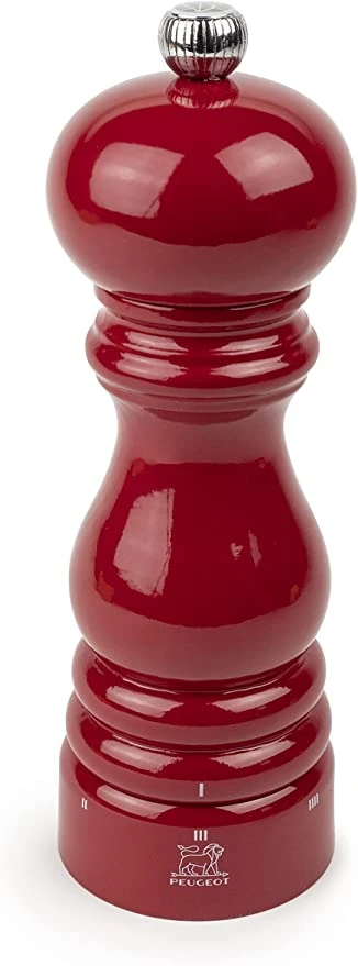 Peugeot Paris U'Select Red Lacquer Salt Mill- 18cm/7" 1 Peugeot Paris U'Select Red Lacquer Salt Mill- 18cm/7"