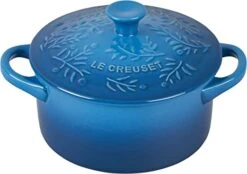 Le Creuset 14 Oz. Stoneware Mini Round Cocotte W/Olive Branch Embossed Lid - Marseille