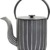 Ja By Frieling Marage Cast Iron Teapot With Stainless Steel Infuser 34 Oz - Black/Silver