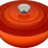 Le Creuset 7 1/2 Qt. Signature Enameled Cast Iron Chef's Oven W/Stainless Steel Knob - Flame- Personalized Engraving Available
