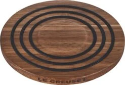 Le Creuset Magnetic Acacia Wood Trivet W/Silcone Rings - Black Onyx