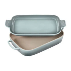 Le Creuset 2 3/4 Qt. (14 3/4" X 9" X 2 1/2") Rectangular Dish W/Platter Lid - Sea Salt