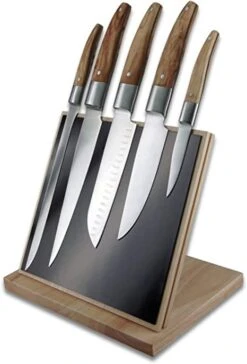 TB Laguiole Expression 6-Piece Block Set - Olive Wood Handle