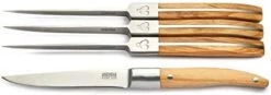TB Laguiole Expression 4-Piece Steak Knife Set - Olive Wood Handle