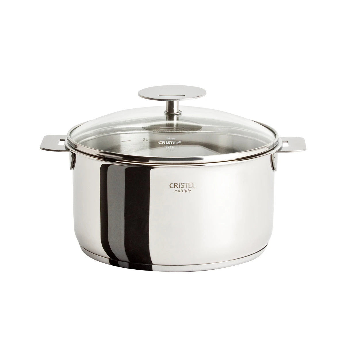 Cristel Casteline Removable Handle - 2 Qt. Saucepan W/Lid 1 Cristel Casteline Removable Handle - 2 Qt. Saucepan W/Lid