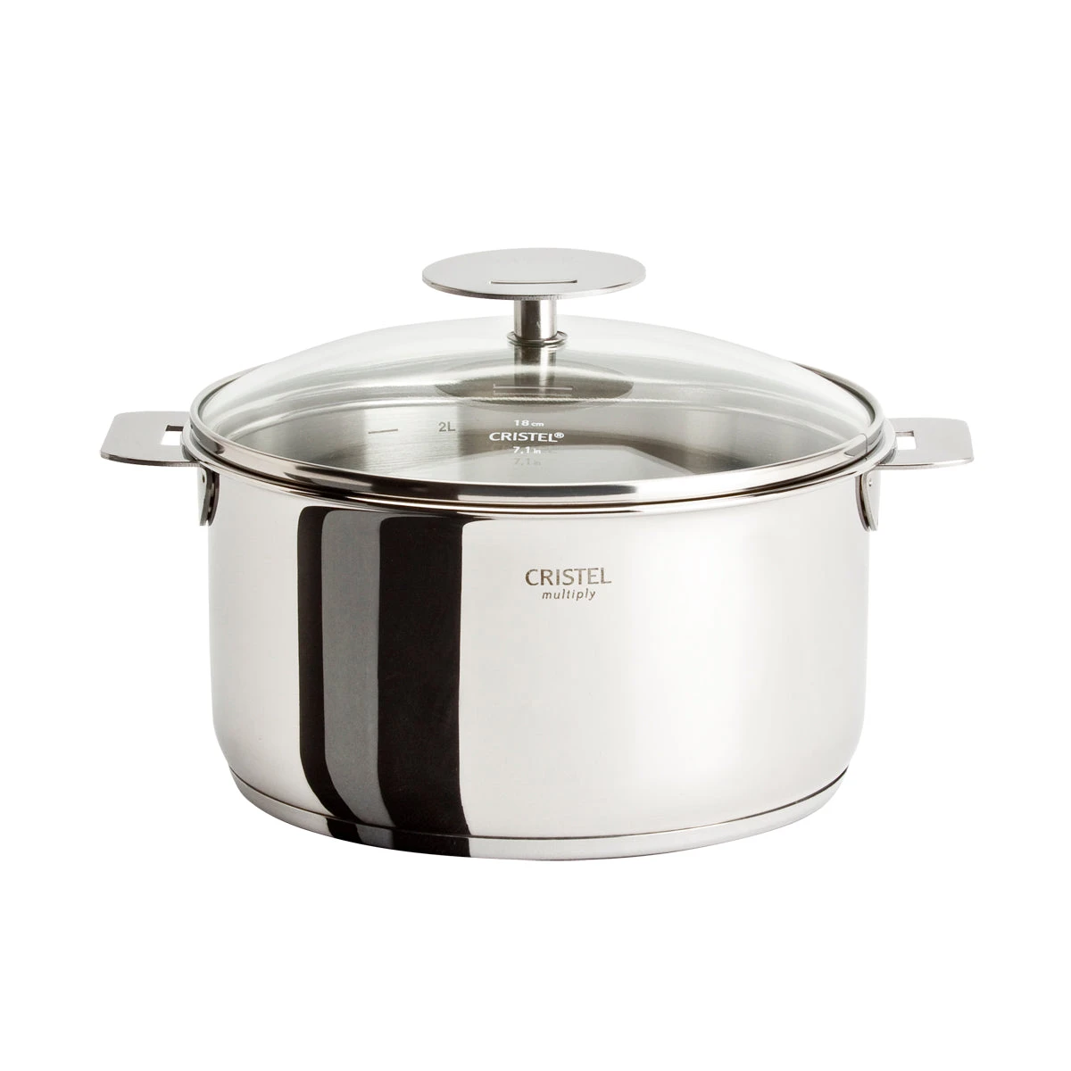 Cristel Casteline Removable Handle - 2.5 Qt. Saucepan W/Lid 1 Cristel Casteline Removable Handle - 2.5 Qt. Saucepan W/Lid