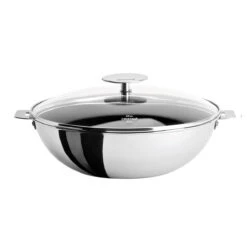 Cristel Casteline Removable Handle - 3 Qt Non-Stick Wok W/Lid