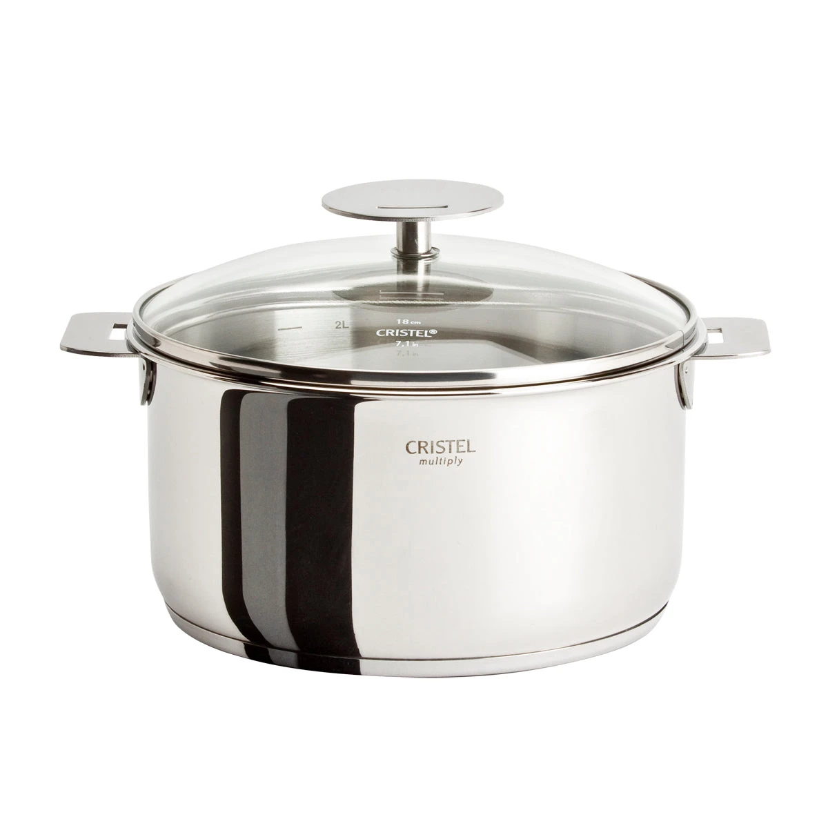 Cristel Casteline Removable Handle - 3.5 Qt Saucepan W/Lid 1 Cristel Casteline Removable Handle - 3.5 Qt Saucepan W/Lid