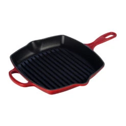 Le Creuset 10 1/4" Signature Square Skillet Grill - Cerise