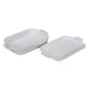 Le Creuset 2 3/4 Qt. (14 3/4" X 9" X 2 1/2") Rectangular Dish W/Platter Lid - White