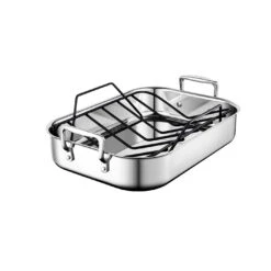 Le Creuset 14" X 10" Small Roasting Pan W/Nonstick Rack - Stainless Steel