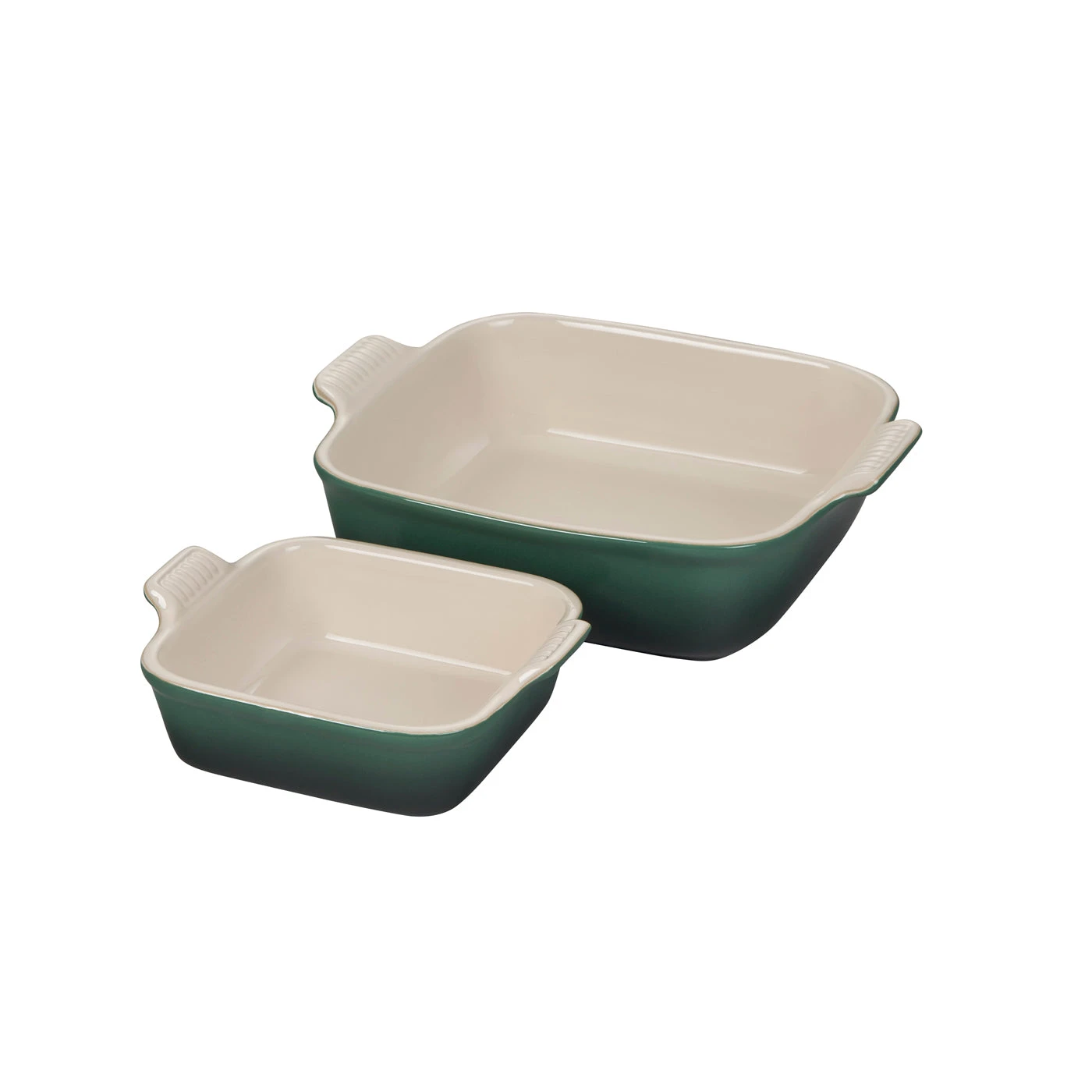 Le Creuset Set Of 2 Heritage Square Dishes - Artichaut 1 Le Creuset Set Of 2 Heritage Square Dishes - Artichaut