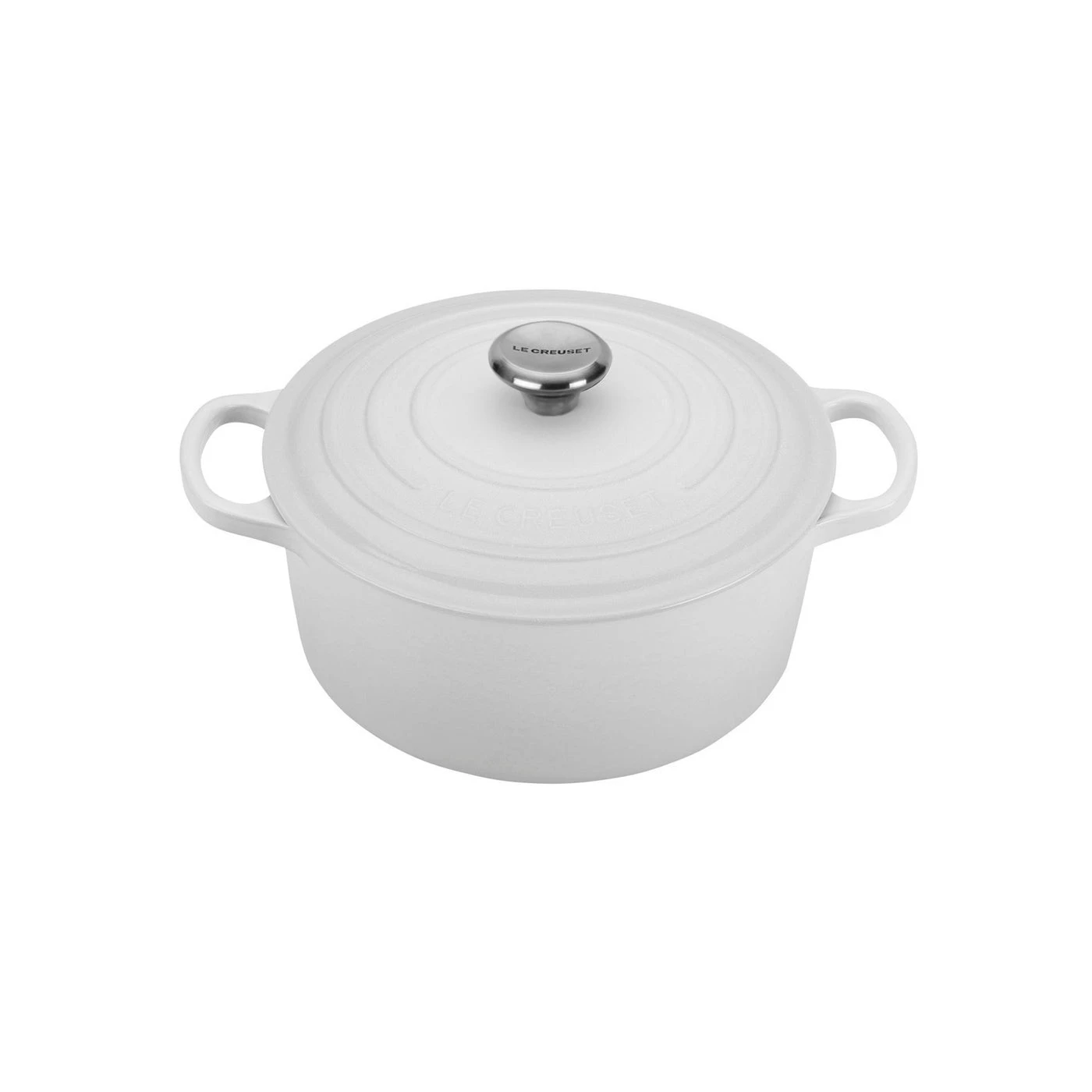 Le Creuset 3 1/2 Qt. Signature Round Dutch Oven W/Stainless Steel Knob - White 1 Le Creuset 3 1/2 Qt. Signature Round Dutch Oven W/Stainless Steel Knob - White