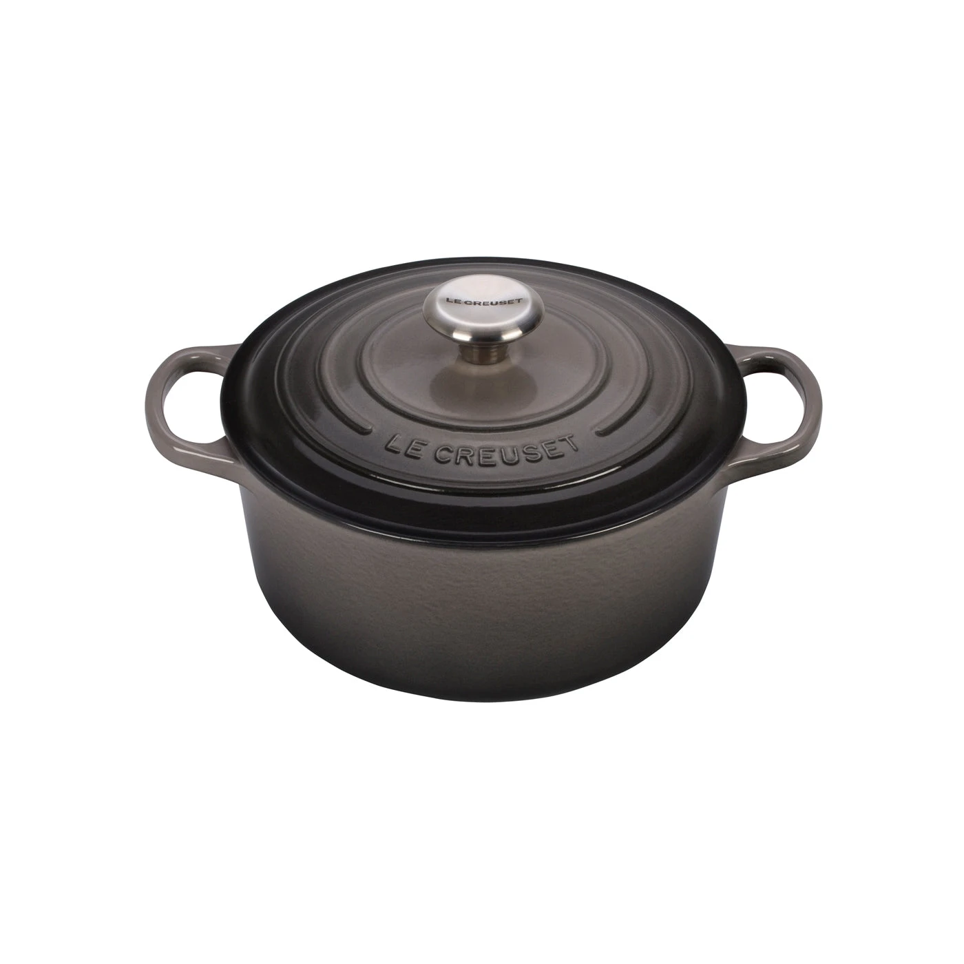 Le Creuset 4 1/2 Qt. Signature Round Dutch Oven W/Stainless Steel Knob - Oyster- Personalized Engraving Available 1 Le Creuset 4 1/2 Qt. Signature Round Dutch Oven W/Stainless Steel Knob - Oyster- Personalized Engraving Available