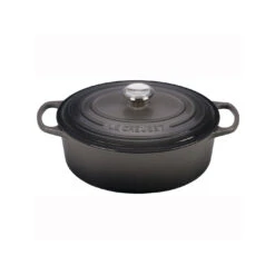 Le Creuset 5 Qt. Signature Oval Dutch Oven W/Stainless Steel Knob - Oyster- Personalized Engraving Available