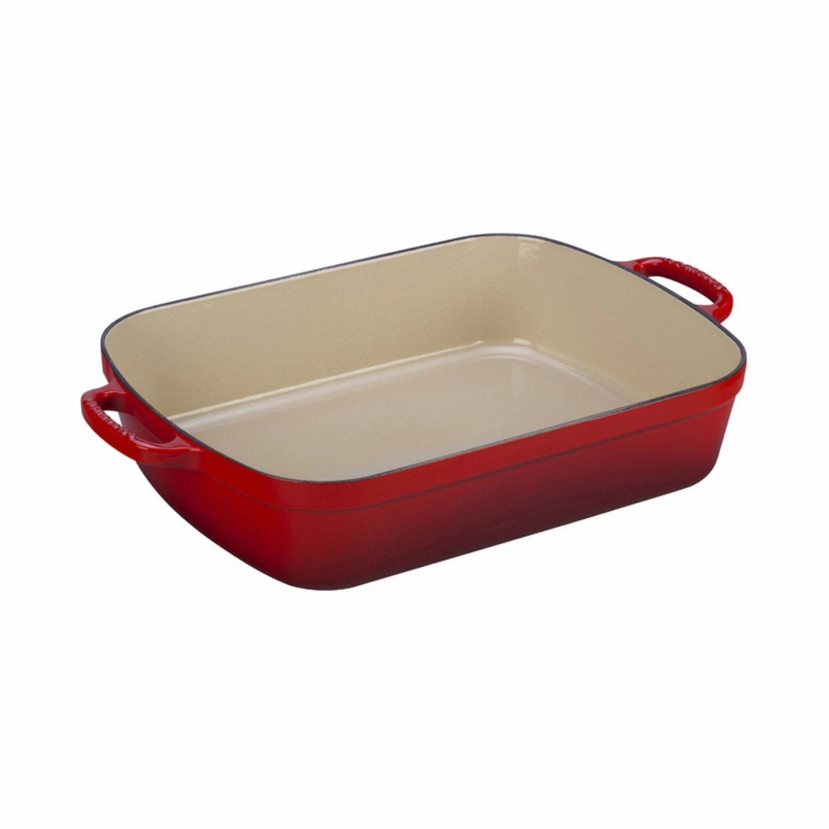 Le Creuset 5 1/4 Qt. (11.7" X 16.8") Signature Rectangular Roaster- Cerise 1 Le Creuset 5 1/4 Qt. (11.7" X 16.8") Signature Rectangular Roaster- Cerise