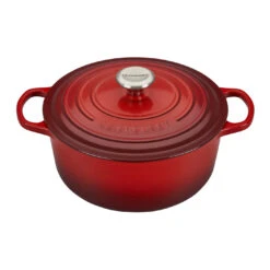 Le Creuset 5 1/2 Qt. Signature Round Dutch Oven W/Stainless Steel Knob - Cerise- Personalized Engraving Available