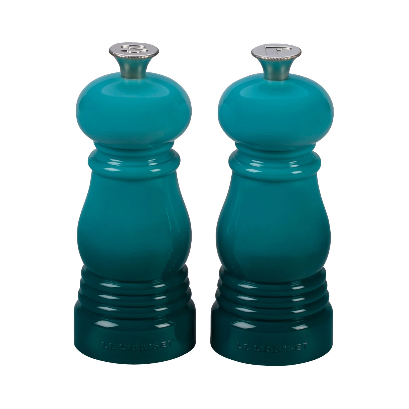 Le Creuset 5" X 2" Petite Salt And Pepper Mill Set - Caribbean 1 Le Creuset 5" X 2" Petite Salt And Pepper Mill Set - Caribbean