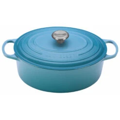 Le Creuset 6 3/4 Qt. Signature Oval Dutch Oven W/Stainless Steel Knob - Caribbean- Personalized Engraving Available