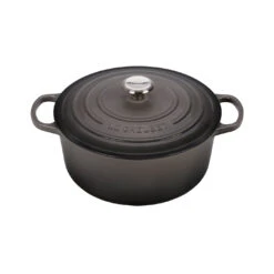 Le Creuset 7 1/4 Qt. Signature Round Dutch Oven W/Stainless Steel Knob - Oyster- Personalized Engraving Available