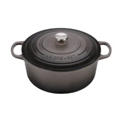 Le Creuset 9 Qt. Signature Round Dutch Oven W/Stainless Steel Knob - Oyster- Personalized Engraving Available