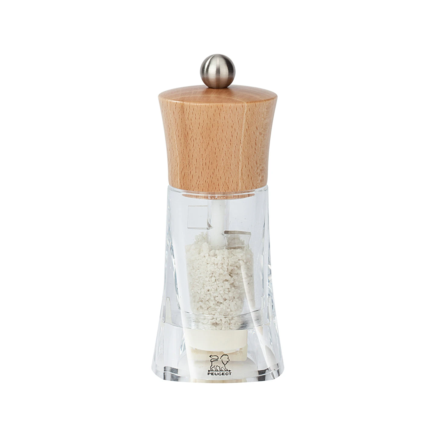 Peugeot Oléron Natural Acrylic Wet Salt Mill - 14cm/5.5" 1 Peugeot Oléron Natural Acrylic Wet Salt Mill - 14cm/5.5"