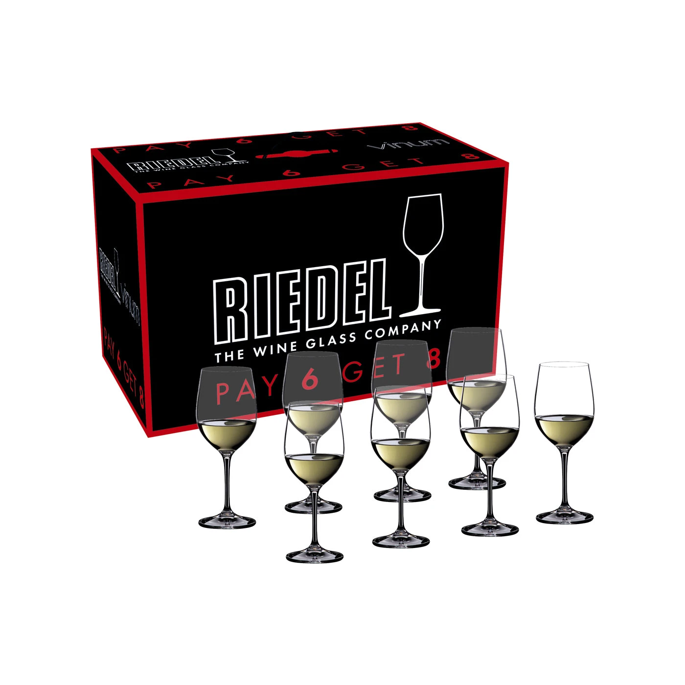 Riedel Vinum Viognier/Chardonnay Glass - Buy 6 Get 8 - Set Of 8 1 Riedel Vinum Viognier/Chardonnay Glass - Buy 6 Get 8 - Set Of 8