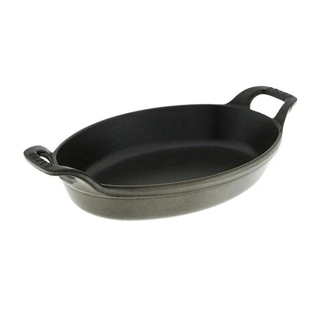 Staub Oval Roasting Dish - 9.5" X 6.75" - 1Qt - Graphite Grey 1 Staub Oval Roasting Dish - 9.5" X 6.75" - 1Qt - Graphite Grey